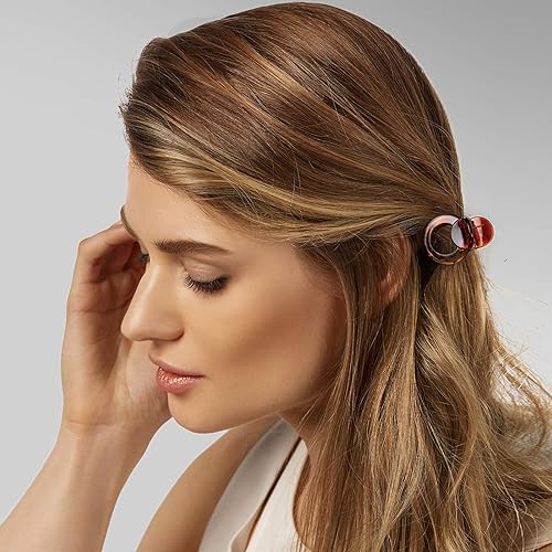 Miniatura 2 de Cobahom 12 pinzas para el cabello de plástico para el cabello, accesorios de peinado redondo, pequeñas abrazaderas de mandíbula para cabello de