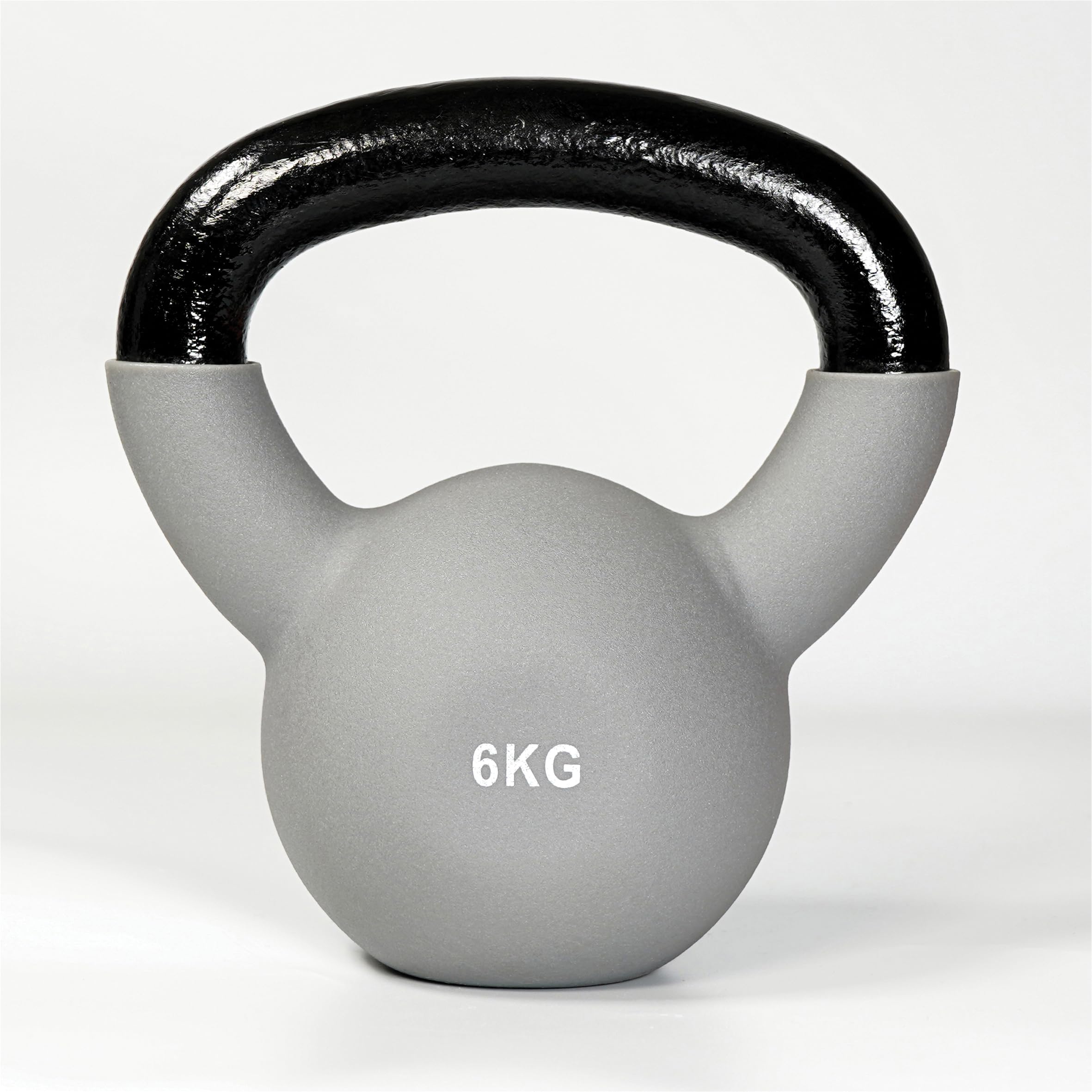 Bestfor Neoprene Kettlebell Cast Iron Weight with Non Slip Coating Ergonomic Handle Flat Base for Strength Training Fitness Home Gym Workout Equipment 6kg