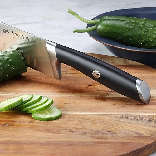 Miniatura 6 de SAVEUR SELECTS 1026214 Cuchillo Santoku forjado de acero alemán de 7"