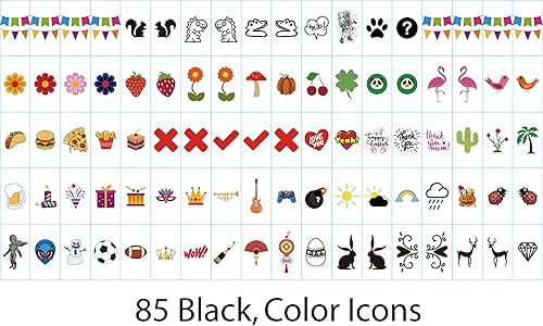 Miniatura 5 de Letras de caja de luz extra cinematográfica, 312 piezas (104 negro + 104 colores multicolor + 104 iconos), letras iluminadas, embalaje de regalo,