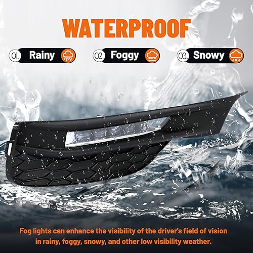 Miniatura 4 de ECOTRIC Luces antiniebla LED de alta potencia compatibles con Honda Accord Sedan 4Dr 2016 2017 con interruptor, cubiertas de bisel y cableado de relé