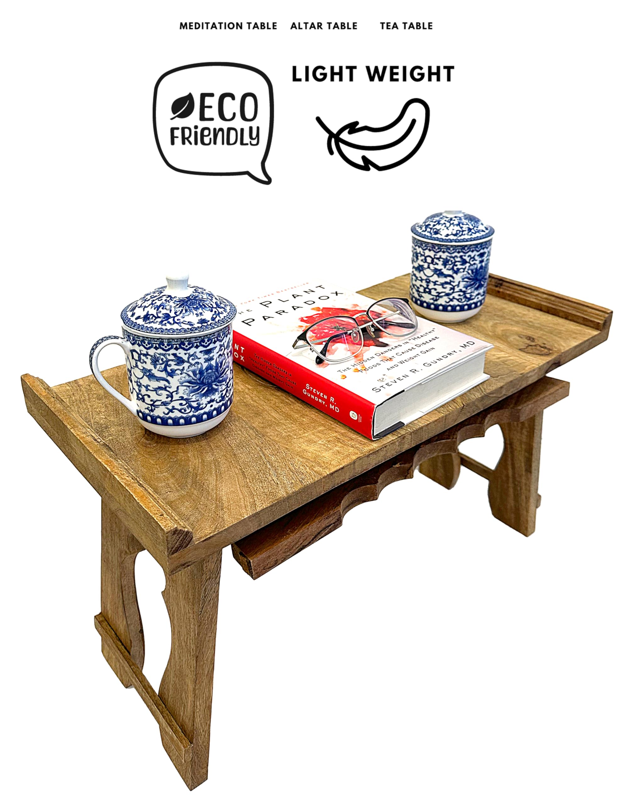 Amazon.com: Tribe Azure Fair Trade Altar Table, Meditation Table