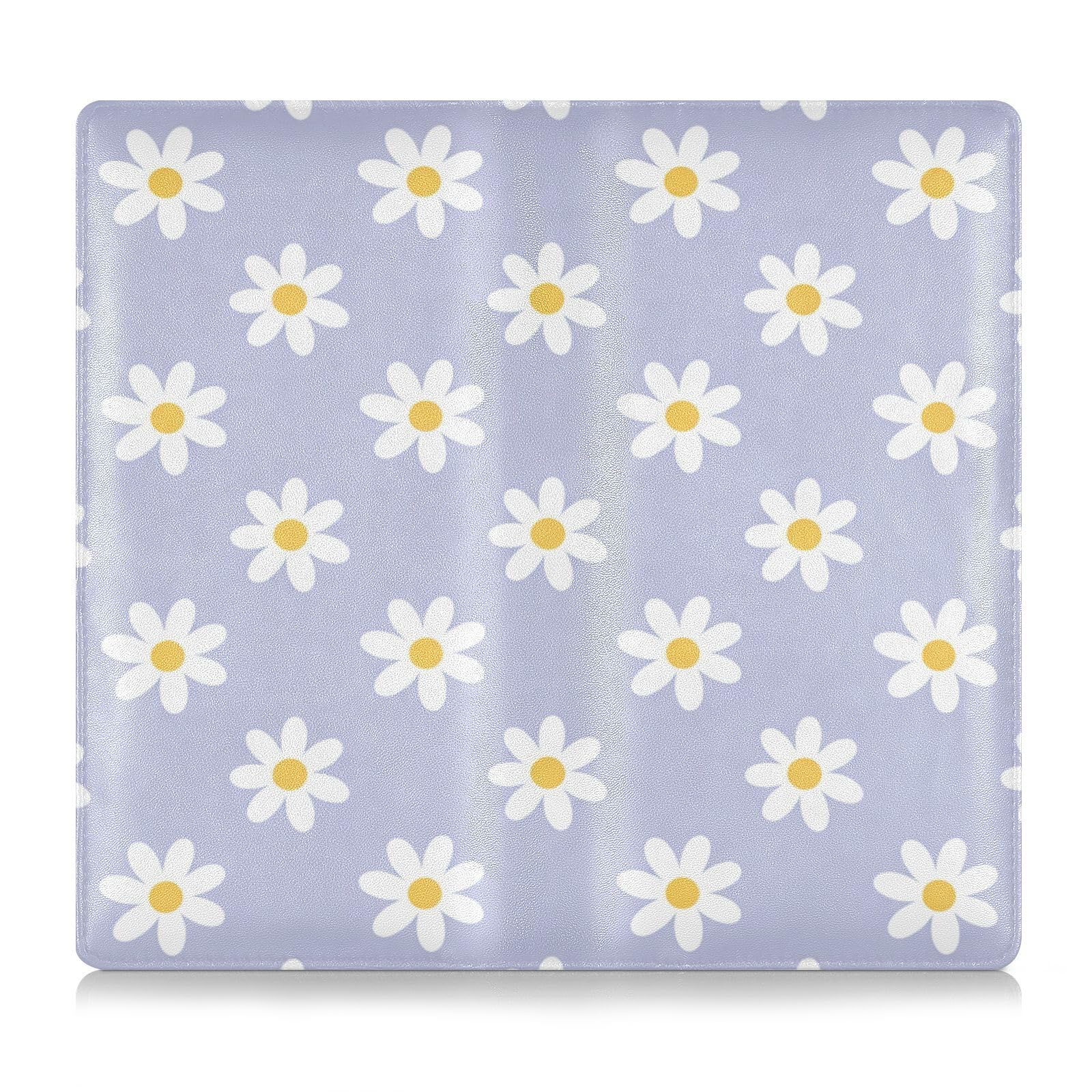 BURSTDDY Daisies on Lavender Leather Car Registration and Insurance Holder,Registration and Insurance Card Holder Glove Box Car Organizer Car Document Holder for Cards, Driver License
