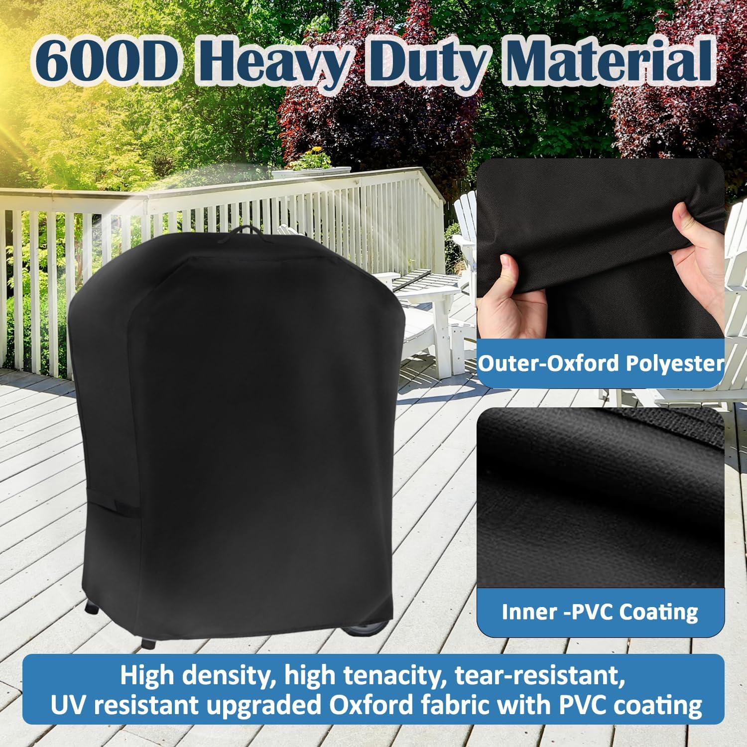 Cover for Charbroil Bistro Pro Electric Grill & Griddle, with Handle & Straps for 25302145 25302146 25302148 25302161, 600D Waterproof All Weather Resistant Electric Cover, Replace CB1250073P4