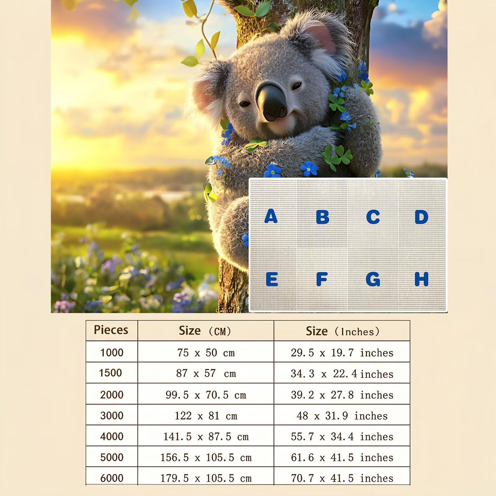 koala Albero Puzzle 1500 Pezzi per Adulti, Puzzle in Legno - Collezione Classica con Poster Incluso - Sfida di Concentrazione e Passatempo Antistress, Gioco Educativo per Famiglia, 87 x 57 cm f0-554