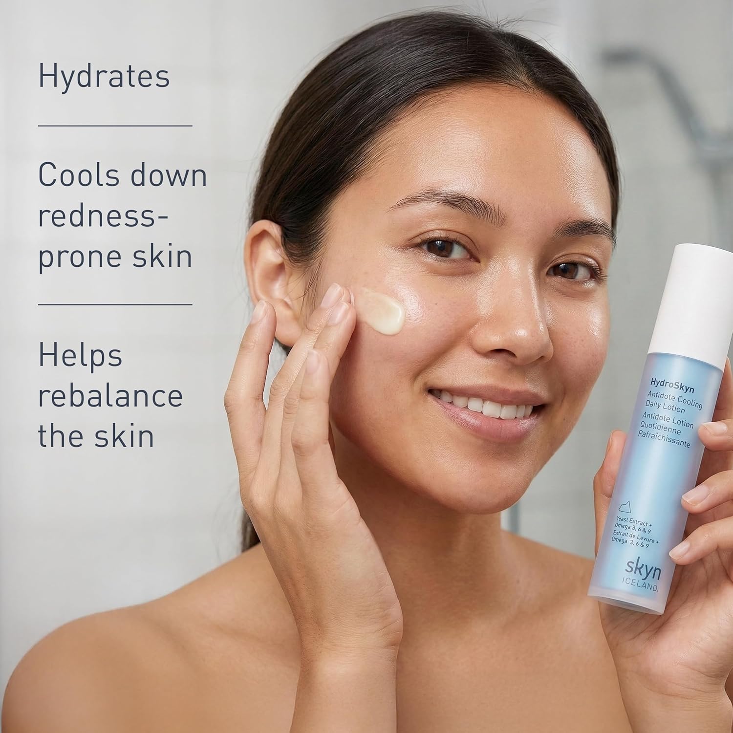 skyn ICELAND Antidote Cooling Daily Lotion. Lightweight Moisturizer for Sensitive Skin that Hydrates, Calms, and Reduces Redness with Omega 3-6-9 and Icelandic Kelp, 1.69 fl oz