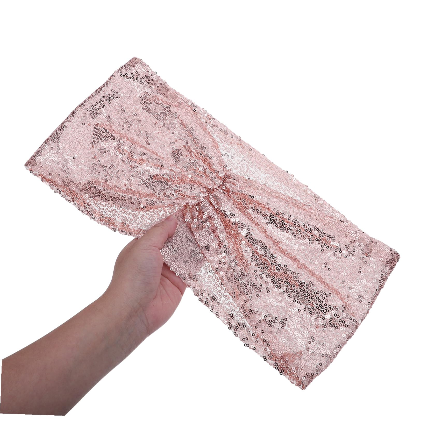 Happyyami 10 Stück Pailletten Stuhlbänder Glänzende Stuhlschleifen aus Polyester Gold Pack Dekorativ für Bankett Party und Hochzeit