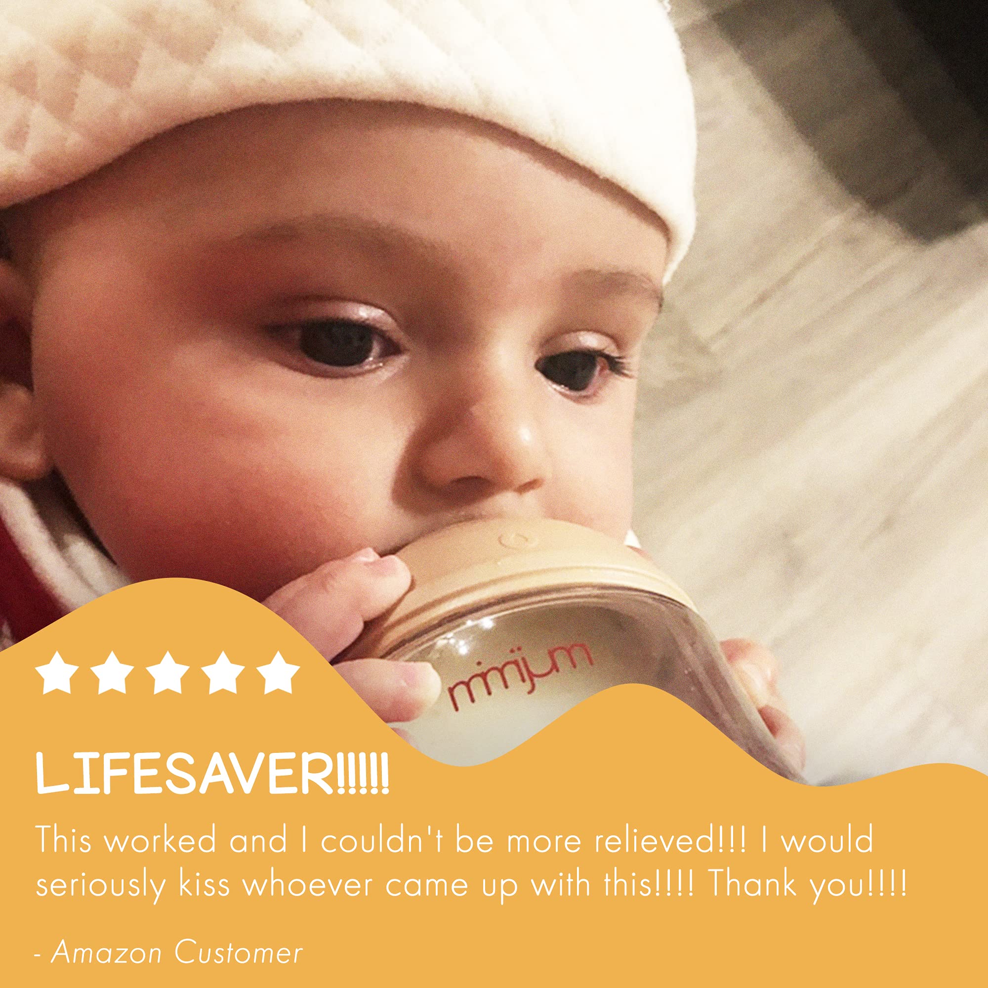 mimijumi Baby Bottle Not So Hungry AntiColic Bottles for Newborn