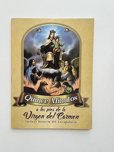 Miniatura 2 de "Membrillo Minutos a los pies de la Virgen del Carmen Incluye Historia del Escapulario" Libro de Rezo y Rosario de Madera Hecho a Mano