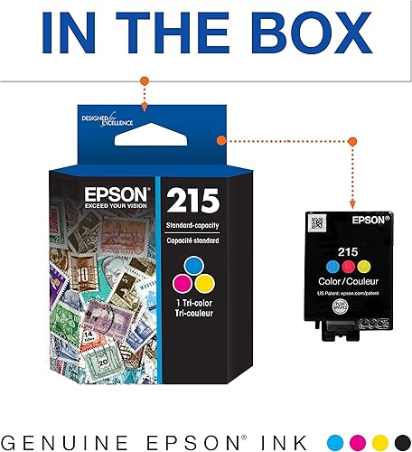 Miniatura 10 de EPSON Paquete combinado de cartuchos de color y negro de capacidad estándar de 215 tintas (T215120-BCS) funciona con WorkForce WF-100, WF-110, EC-110