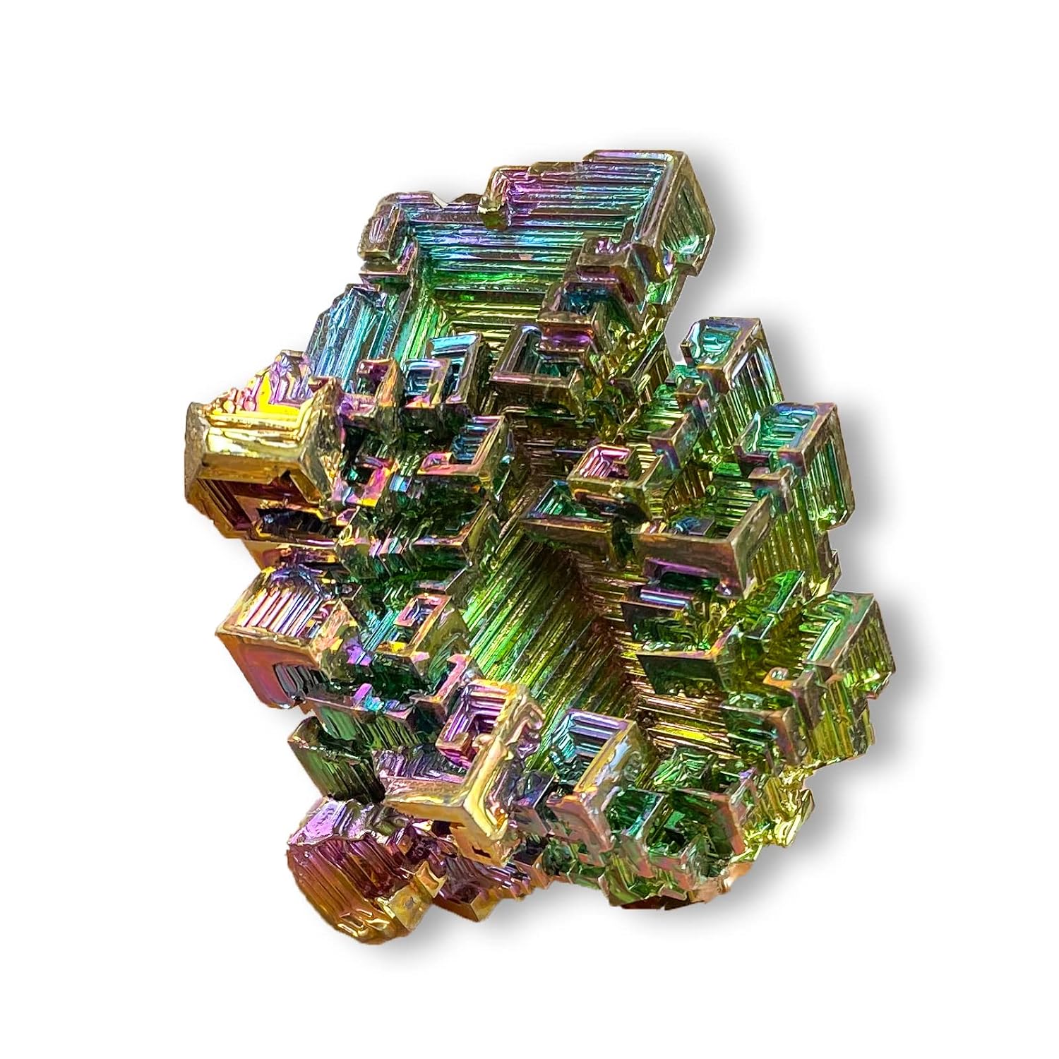 Natural Bismuth Ore, Rainbow Bismuth Metal Crystal, Crystal Gifts, Mineral Specimen, Home Decoration, Approx: 0.19-0.24Ib