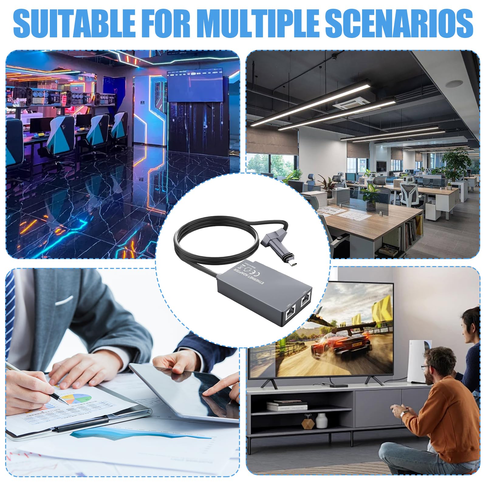 Adaptateur Ethernet Starlink Gen 2 Double Multi-Ports RJ45 1Gbps