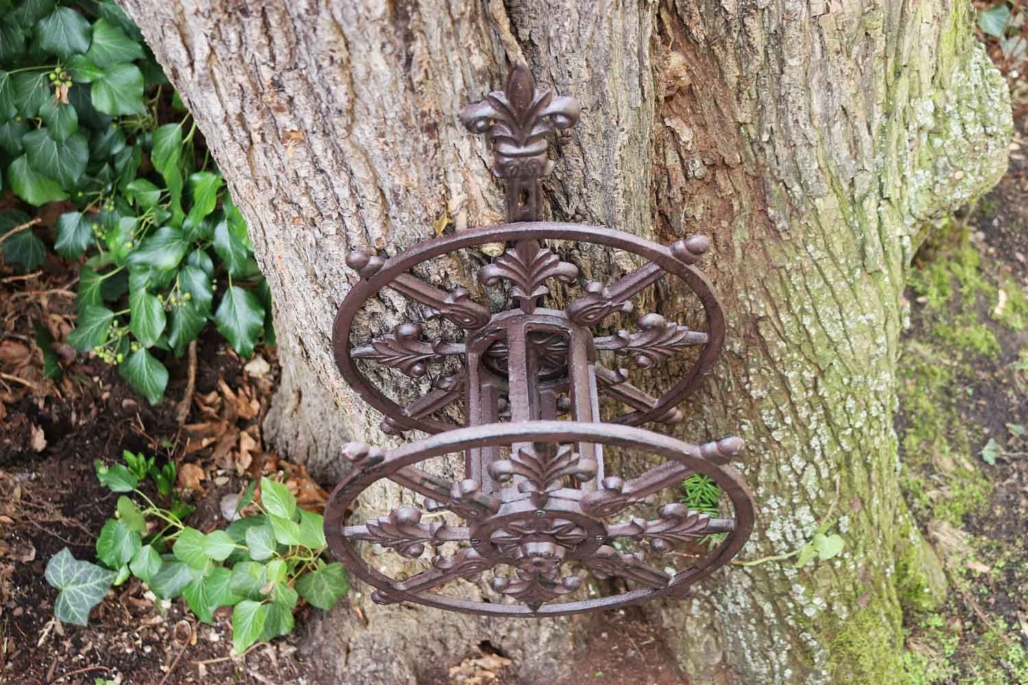 aubaho Manguera Titular Fleur de lis jardín Hierro Estilo Antiguo
