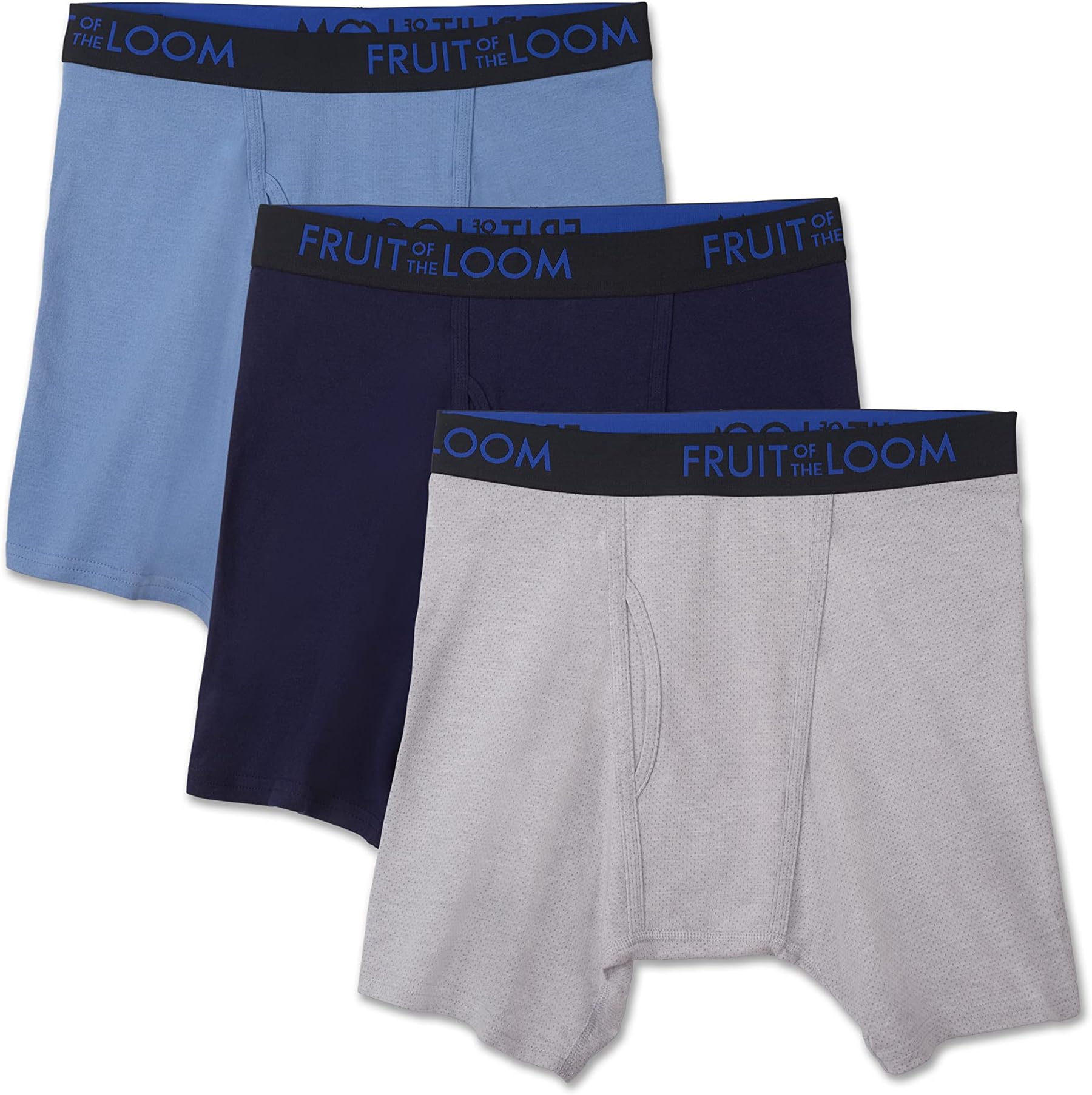 Fruit Of The Loom mens 3pk Breathable Cotton Micro-mesh Boxer Brief Boxer Briefs