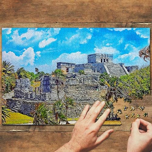Miniatura 2 de México - Rompecabezas de 1000 piezas México Tulum Ruinas Mayas Cancún Puzzle Viaje Recuerdo Madera