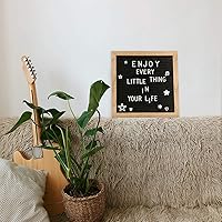 Vista 7 de YRYM HT Tablero de letras de fieltro de doble cara con 889 letras, marco de madera rústica de 10 x 10 pulgadas, tablero de mensajes con tableros