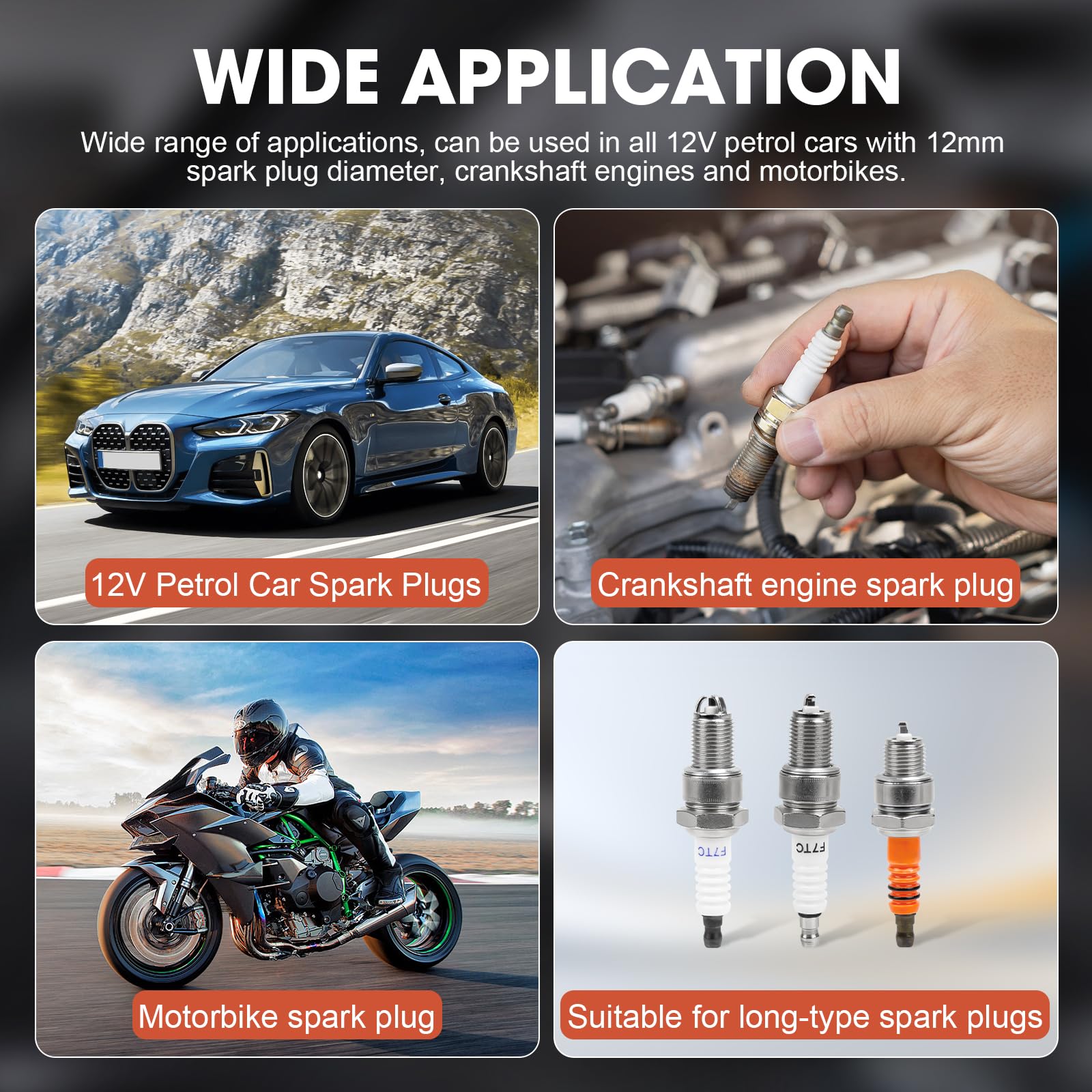Comprobador de Bujías Bobina de Encendido de Motor Automóvil Doble Agujero 0 a 6000RPM Frecuencia de Operación Ajustable Para 12V Automóvil, Motocicleta Herramienta de Prueba de Bujías