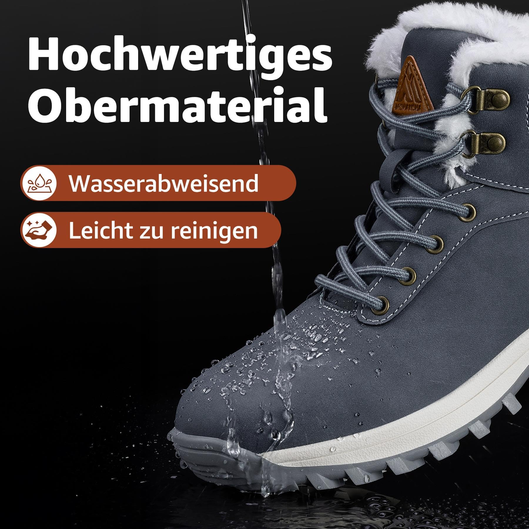 Mishansha Uomo Scarpe Invernali Donna Stivali da Neve Calda Impermeabili Outdoor Sneakers da Trekking Taglia 36-48 EU