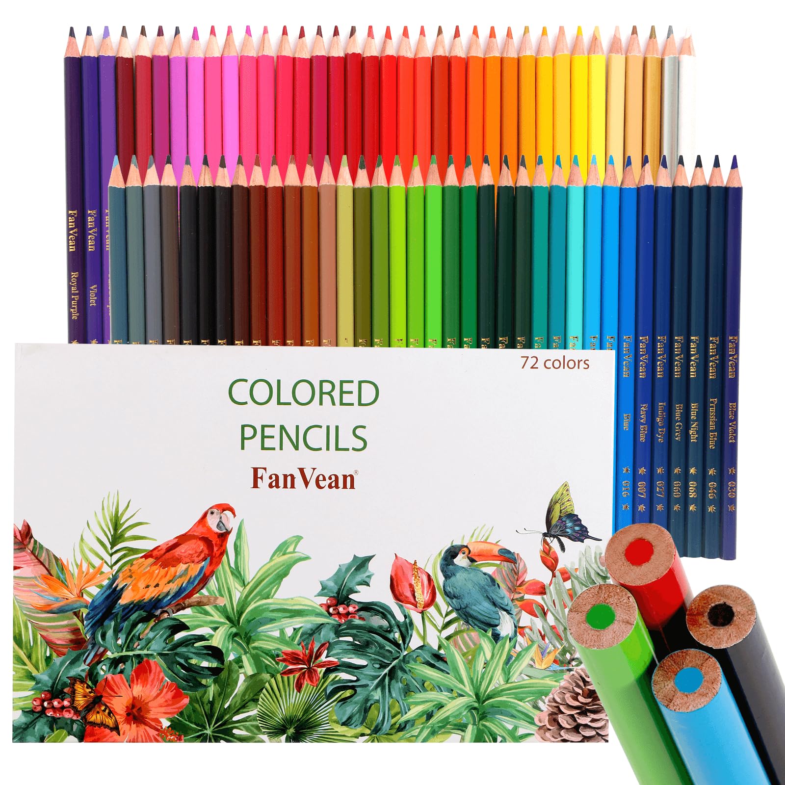 Pencil Crayons: 72 Colored Pencils for Adult Coloring book,Soft Core,Crayon de Couleur en Bois and Drawing Art Craft Supplies for Adults,Kids and Beginners