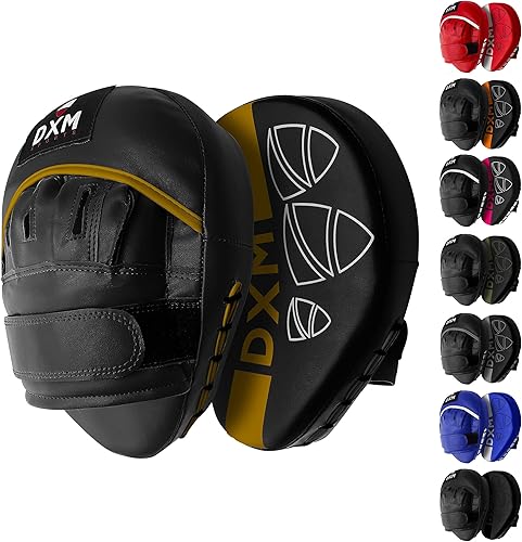Muay Thai - Almohadilla de boxeo para entrenamiento, guantes de enfoque ajustables y curvos para karate, taekwondo, kickboxing, equipo de boxeo para