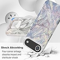 Vista 425 de I-MGAE-IN-AR - Funda diseñada para iPhone 12 y 12 Pro, diseño de mariposa plateada brillante, funda protectora de poliuretano termoplástico, suave