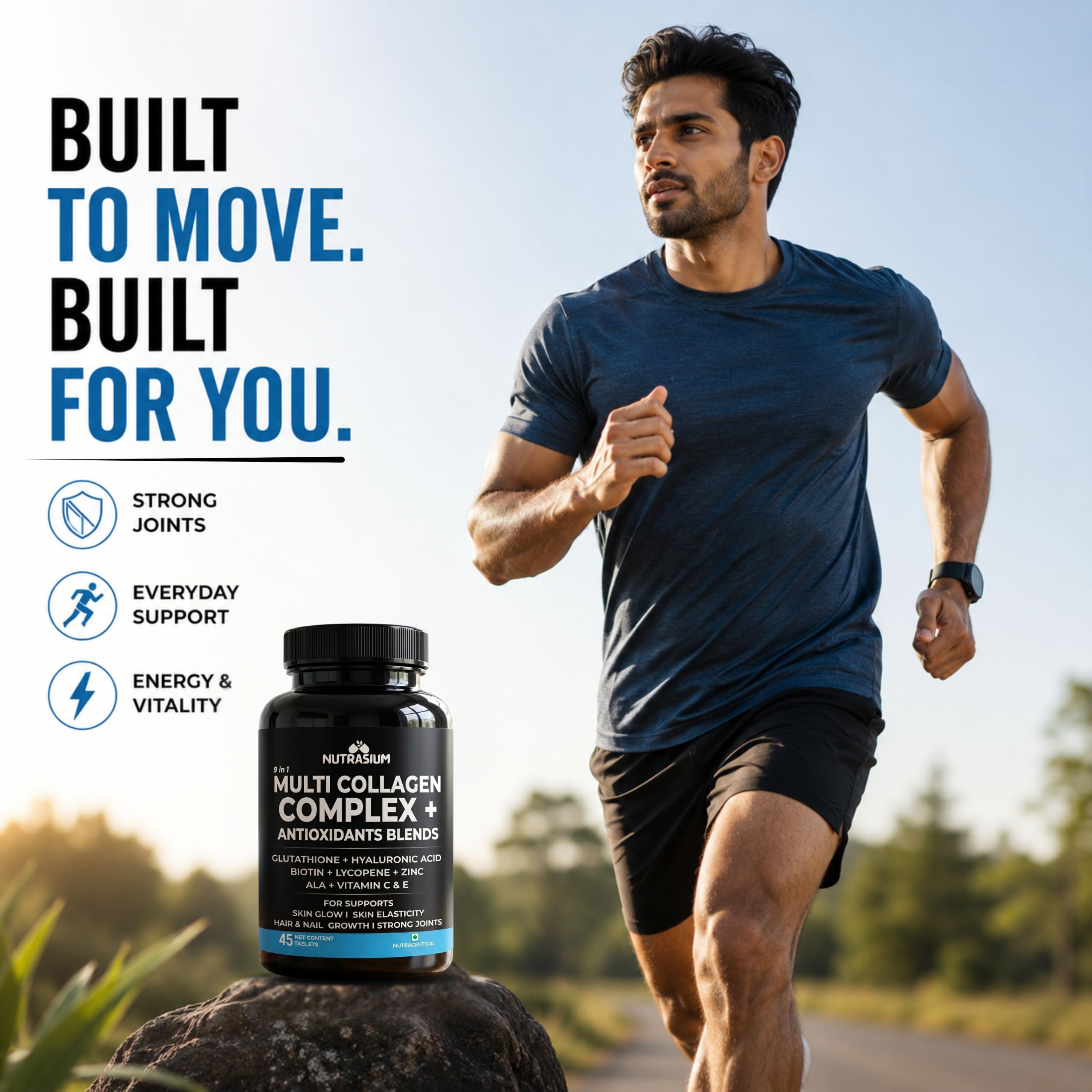 Nutrasium Multi Collagen | Glutathione & Hyaluronic Acid | Skin Radiance | 45 Tabs 3