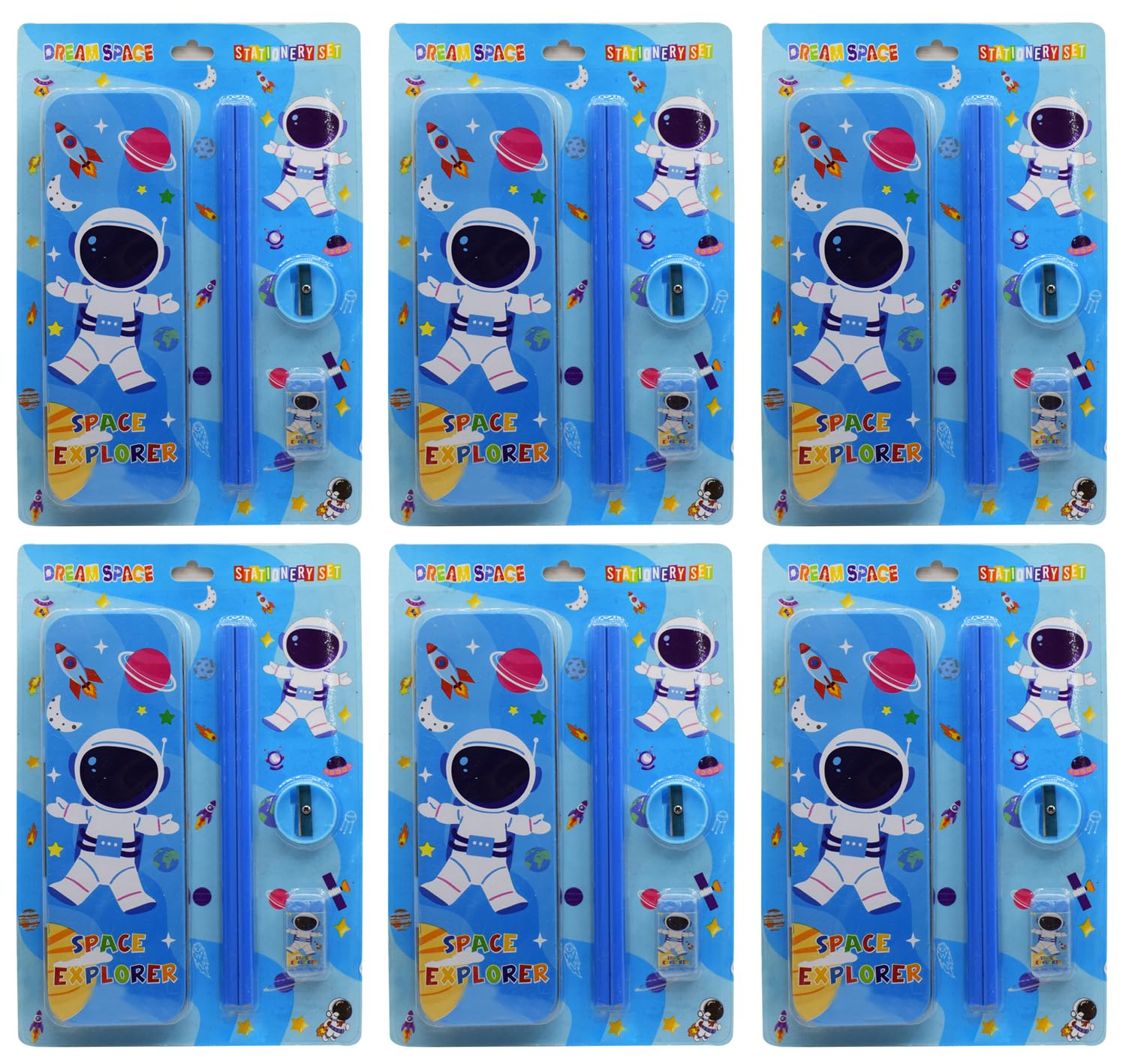 Asera Ensemble cadeau de papeterie pour enfants, cadeau de retour pour garçons/filles, cadeau d'anniversaire (espace 6 pièces)