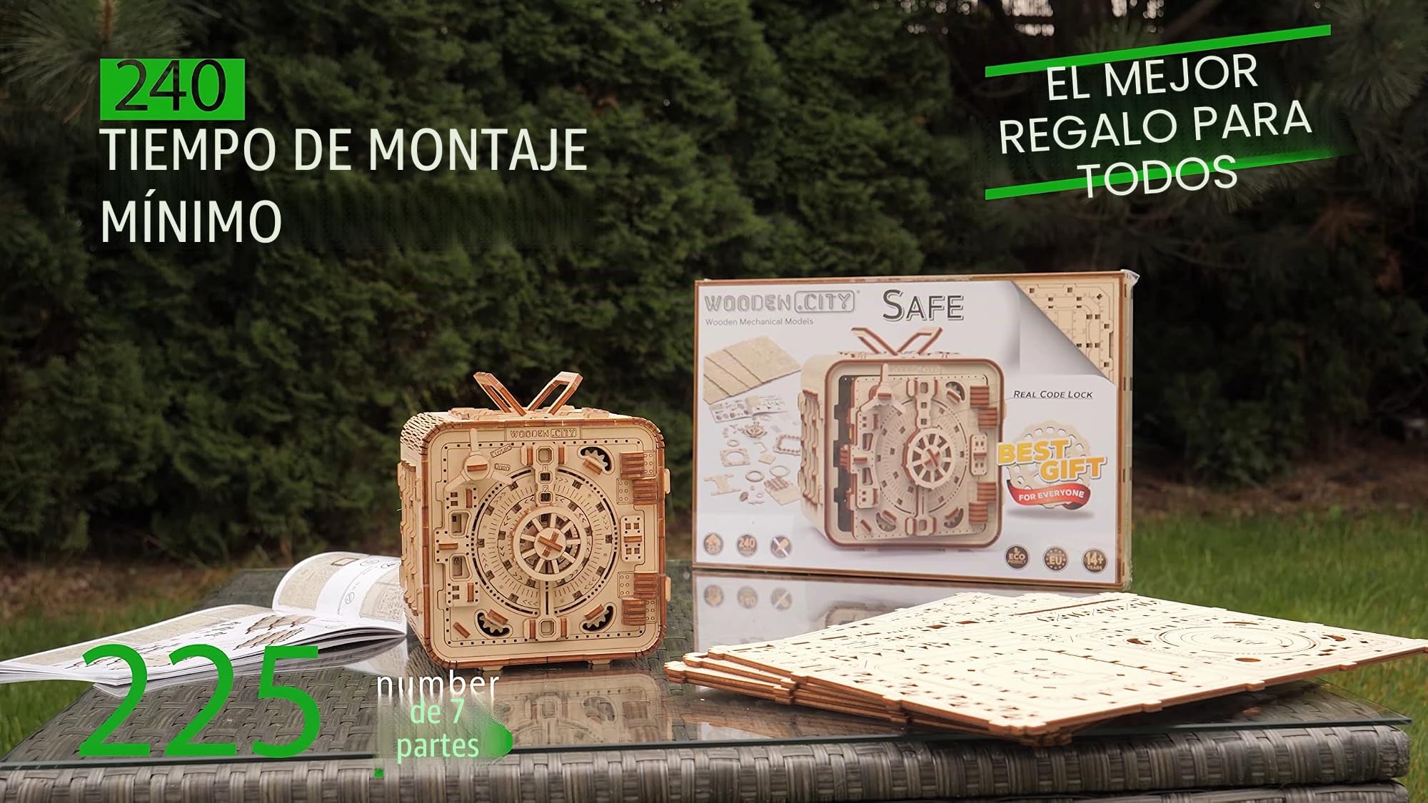 WOODEN.CITY Caja de Seguridad, Puzzle 3D Madera, Kit de Construcción Sin Pegamento, Mecánico 3D Rompecabezas, Maquetas Madera para Adultos