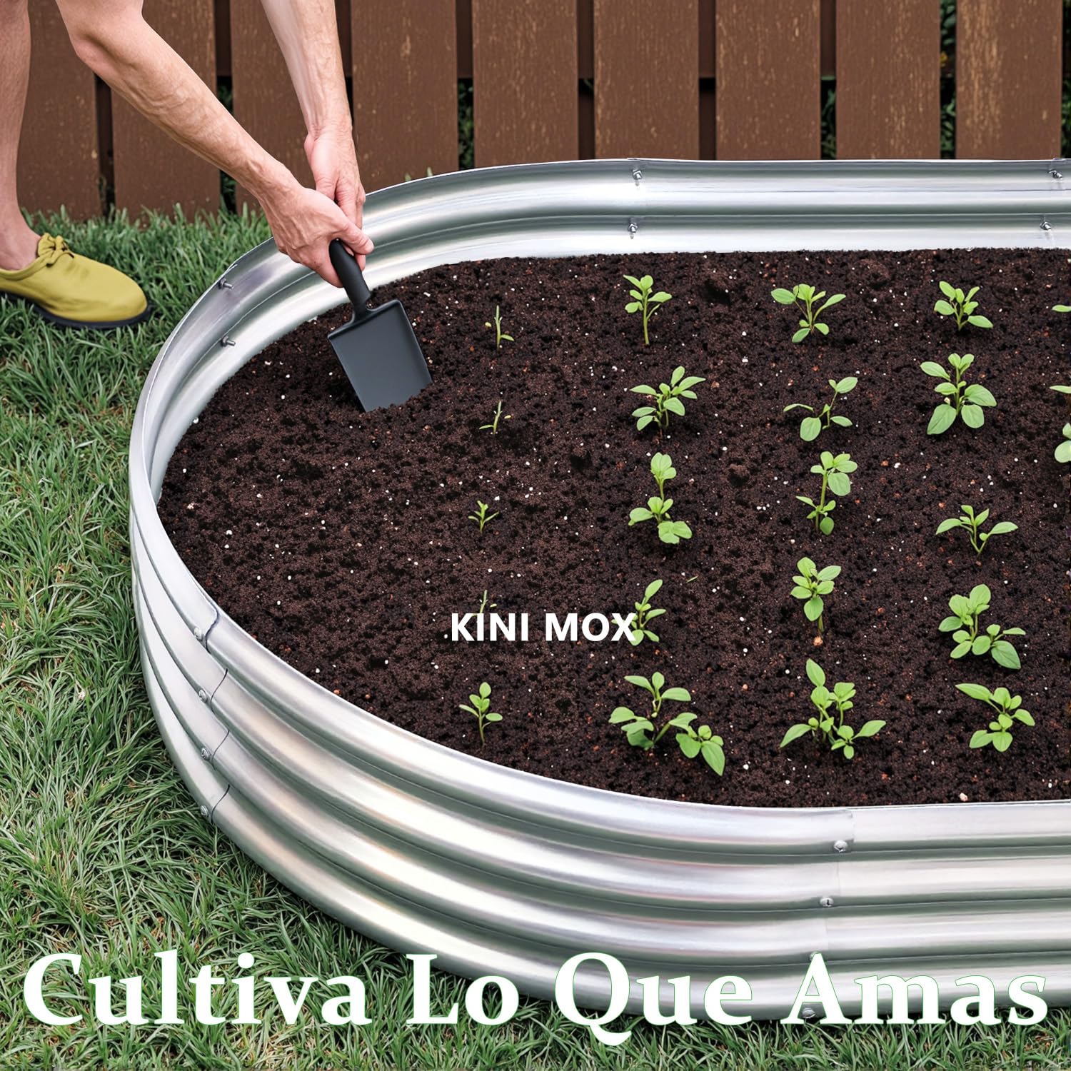 Cama de jardín elevada (Oval, 8x4x1 FT)