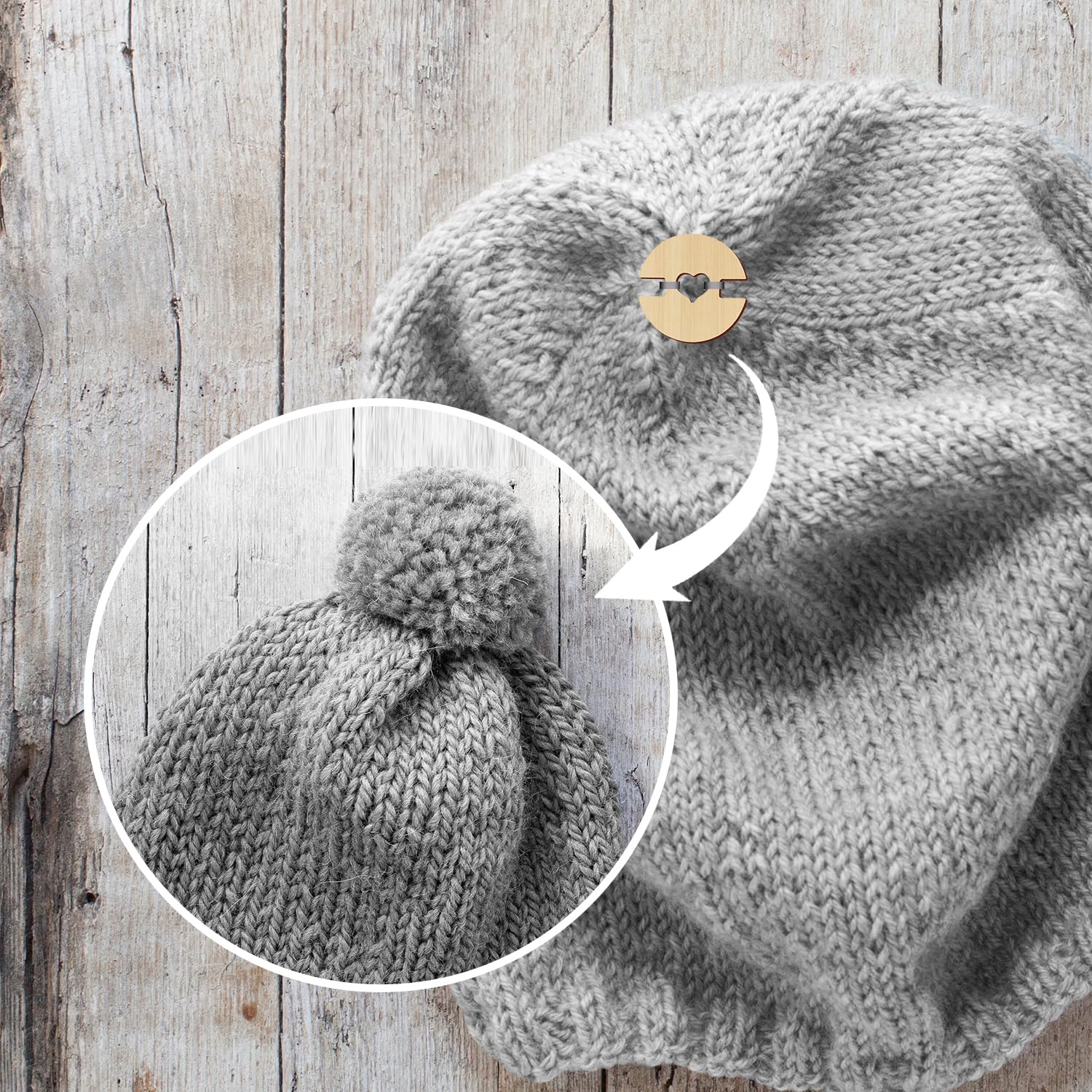 60 Pièces Boutons Pompom Pour Chapeaux, Boutons Bois