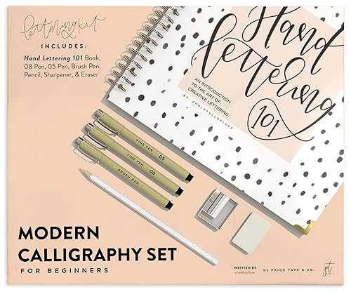 Modern Calligraphy Set for Beginners: A Creative Craft Kit for Adults featuring Hand Lettering 101 Book, Brush Pens, Calligraphy Pens, and More