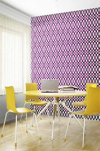 Miniatura 2 de Tempaper Pink Scroll | Papel tapiz extraíble de diseño para despegar y pegar, 20 pulgadas x 16.5 pies