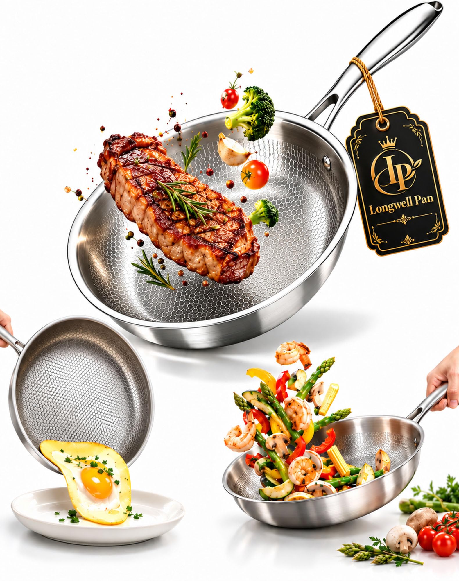 Longwell Pan - Longwell Titanium Frying Pan, 30CM: No Lid