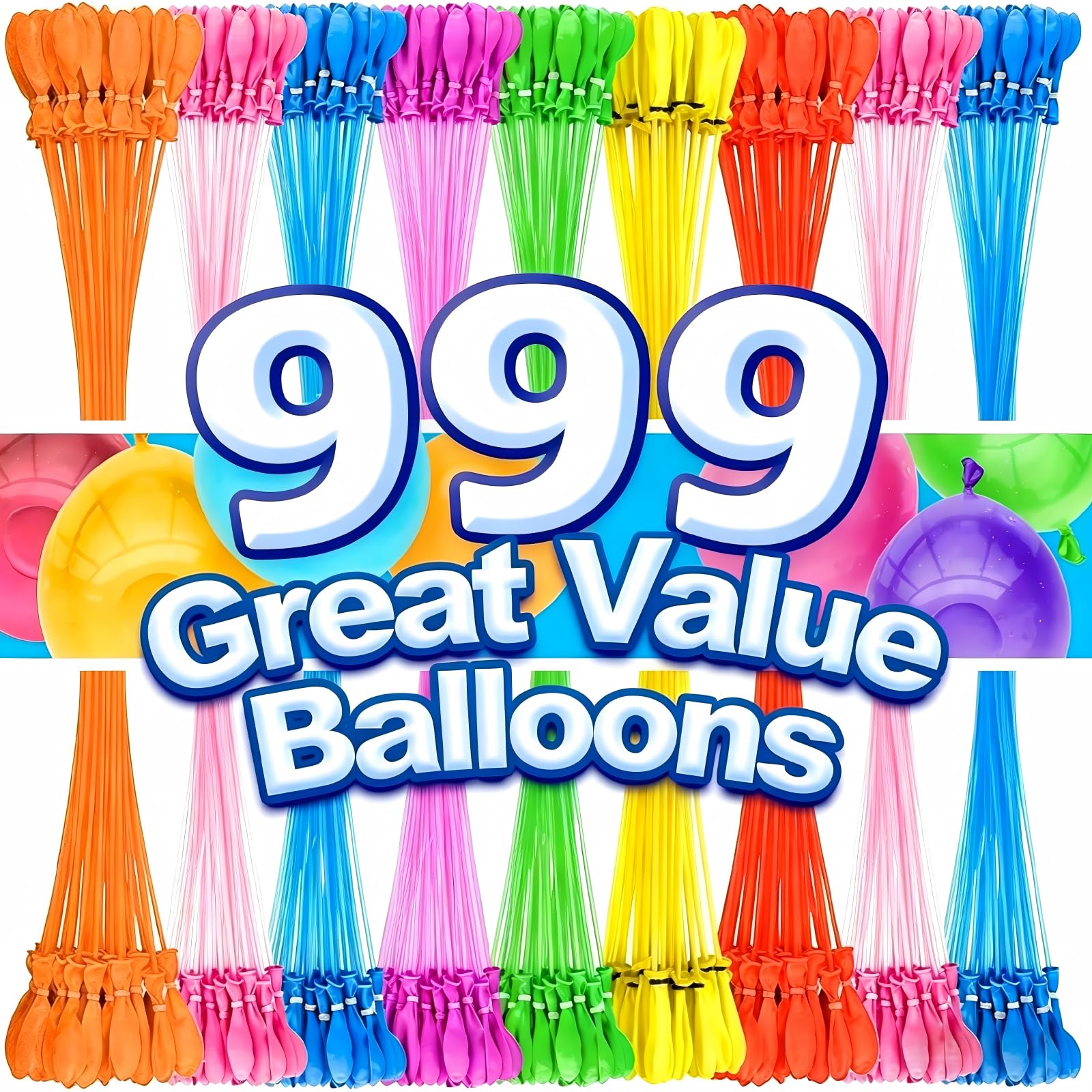 ODDORJOY 999Pcs Water Balloons Rapid-Fill Water Balloons Self-Sealing Water Ball Suitable for Summer Party Toys For Kids (999 Pcs)