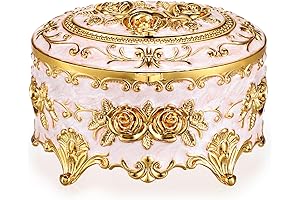 Metal Vintage Jewelry Box - Victorian Trinket Organizer for Women