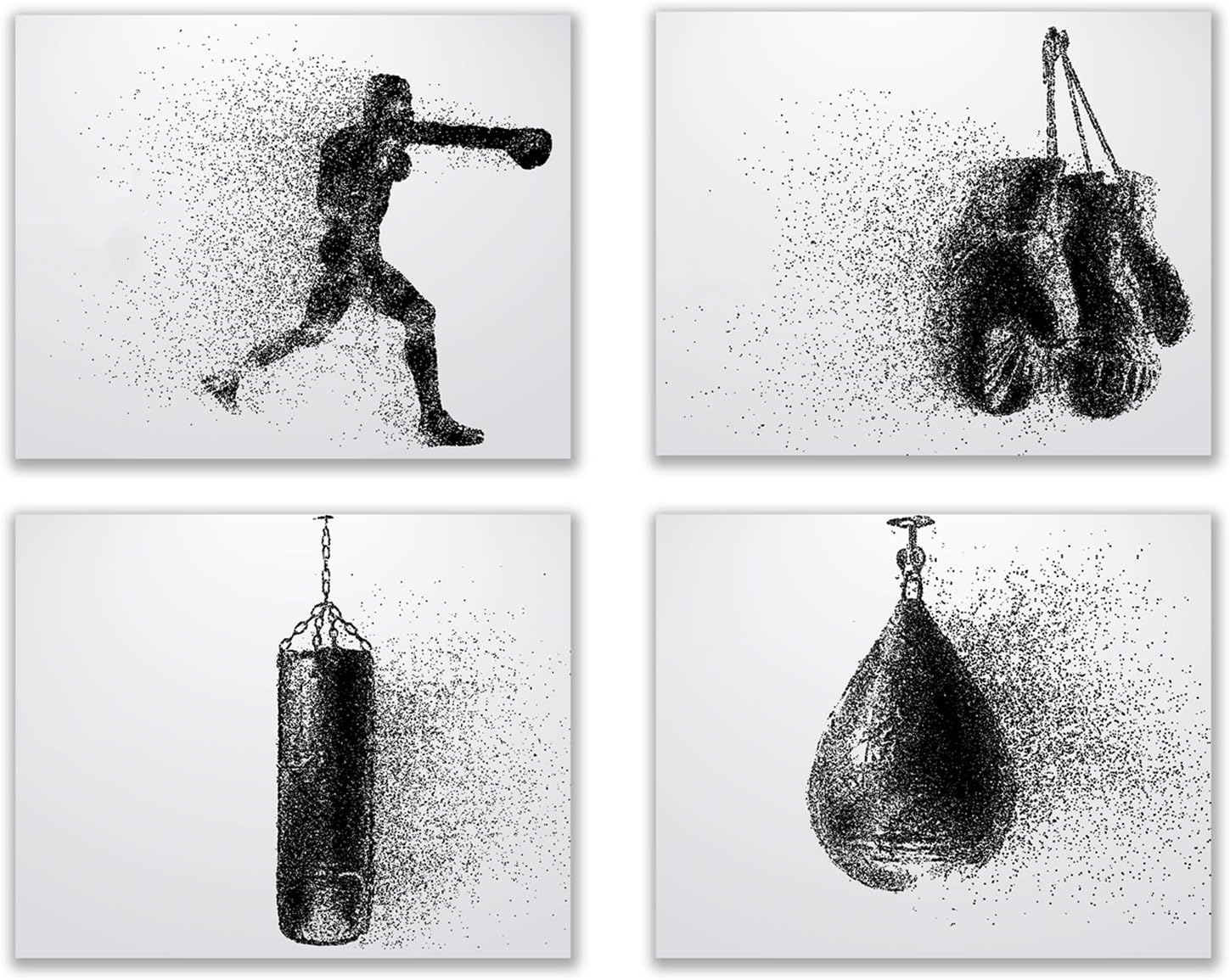 Summit Designs Boxing Wall Art Prints – Set Of 4 (8x10) Unframed Posters, Room Decor For Men Kids Teenagers, Poster Set For Bedroom Man Cave, Boys Bedroom Decor, Prints