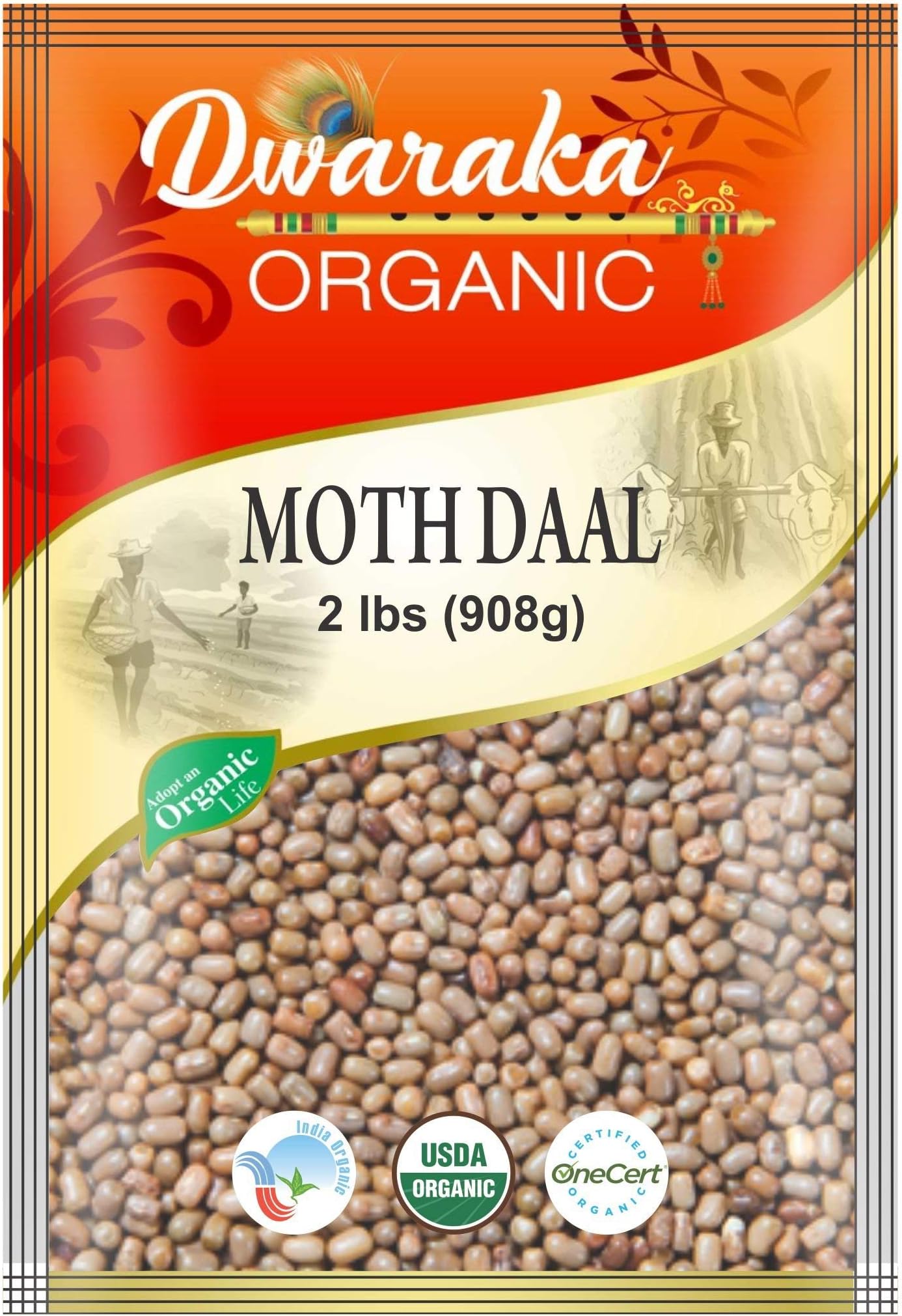 Dwaraka Organic Moth Bean Dal Lentil - USDA Organic (2 lbs / 908 g)