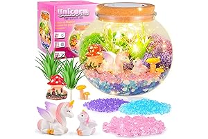 Unicorn Gifts for Girls - Light up Unicorn Terrarium Kit for Kids