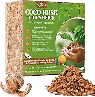 Riare 10LBS Organic Coco Chips Substrate - pH Balanced Low EC Coconut Husk Chips for Plants, Herbs, Gardens & Reptiles