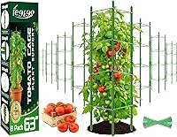 Vista 13 de Legigo Paquete de 2 jaulas de tomate para soporte de plantas de jardín, estacas de jardín de hasta 48 pulgadas, enrejado de tomate para plantas