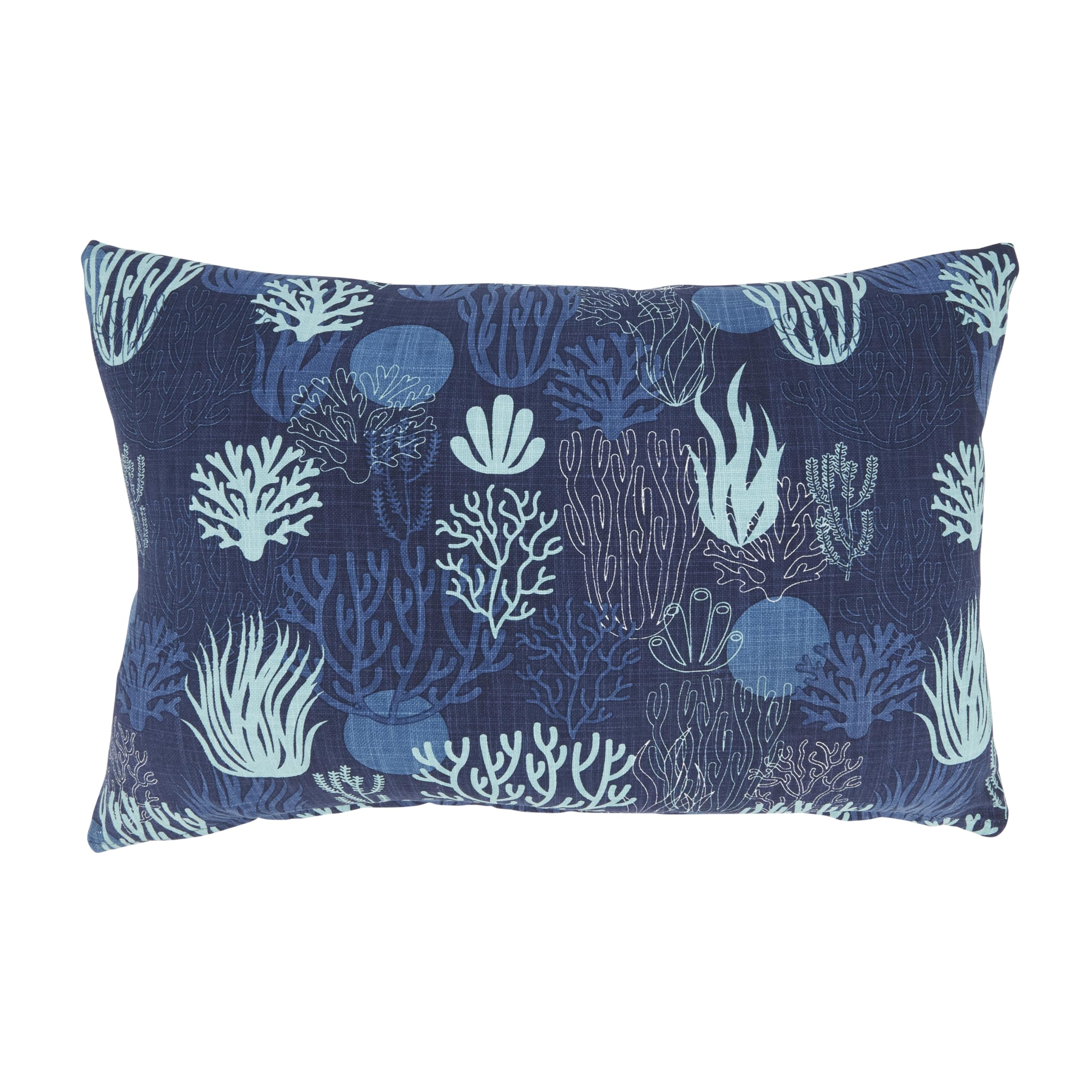 SARO LIFESTYLE Coastal Coral Pillow Cover 13x20 Navy Blue