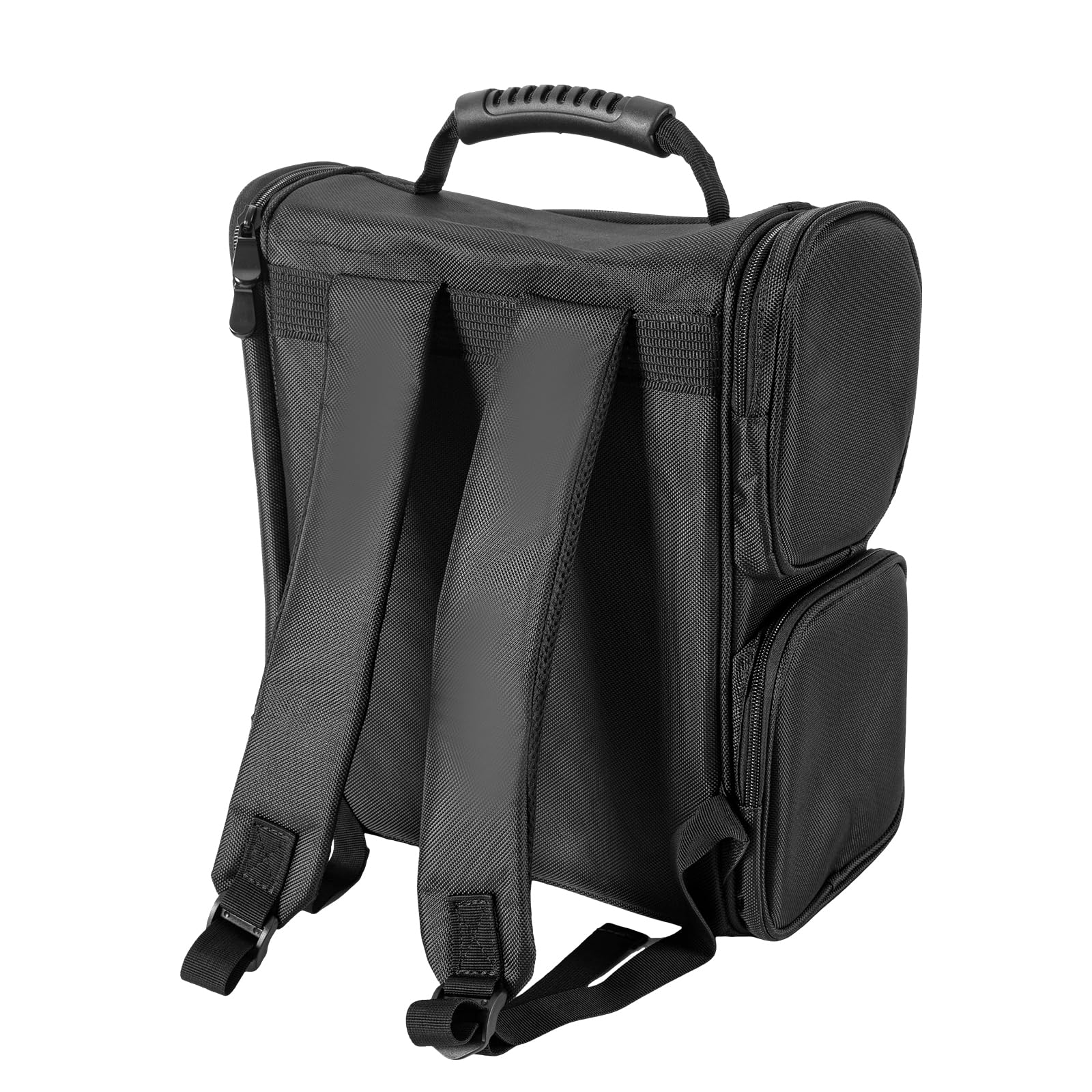 Bolsa de cosméticos profesional de nailon negro, bolsa de maquillaje con bolsas de almacenamiento transparentes para cosméticos, mochilas de viaje, para viajes, gimnasio, camping, uso familiar 32 x 18
