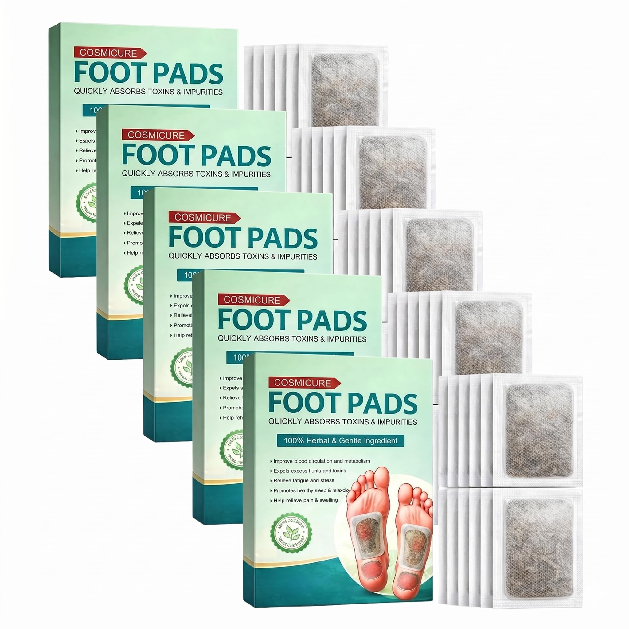 Foot Detox Patches with Ginger & Bamboo Vinegar | Herbal Detox Foot Pads for Deep Cleansing & Odor Removal | Night Use Foot Patch for Relaxation & Fresh Feet (Pack Of 50)-image-25