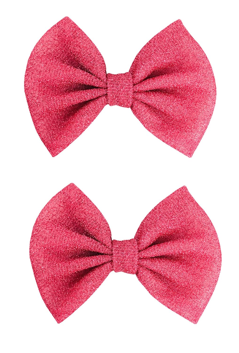 4.5 Inch Baby Girl Shining Hair Bows Boutique Hair Clip Teens Toddlers Hairtie Headwear – Set of 2 (Hair Clip- Light Red)