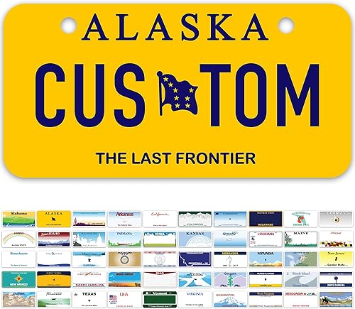 Miniatura 24 de Mini placas de matrícula, placas de matrícula personalizadas, personalizadas para automóvil, bicicletas, ATV, automóvil de niños, carrito de golf,