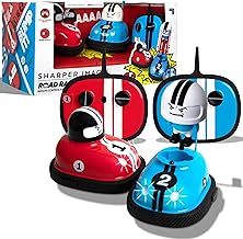 Sharper Image Road Rage RC Speed Bumper Cars, Mini Remote Controlled Ejector Vehicles, 2 Player Head to Head Battle, Crash into Opponents, 2.4 GHz, Red and Blue, Ages 6 and Up