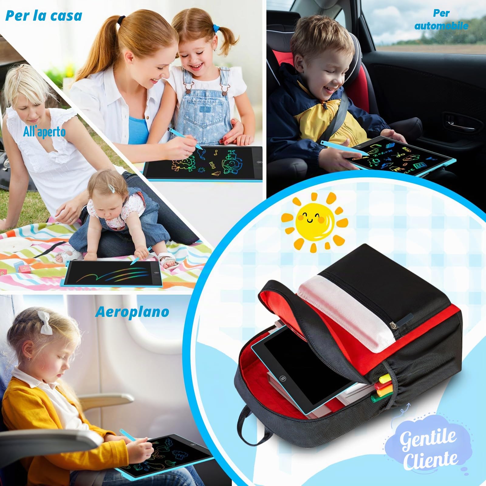 Giochi Bambini 3 4 5 6 7 8 9 Anni,cimetech Tablet Bambini 12 pollici Lavagna Cancellabile Regalo Bambina Bambino Natale Calendario Avvento 2025 Giocattoli