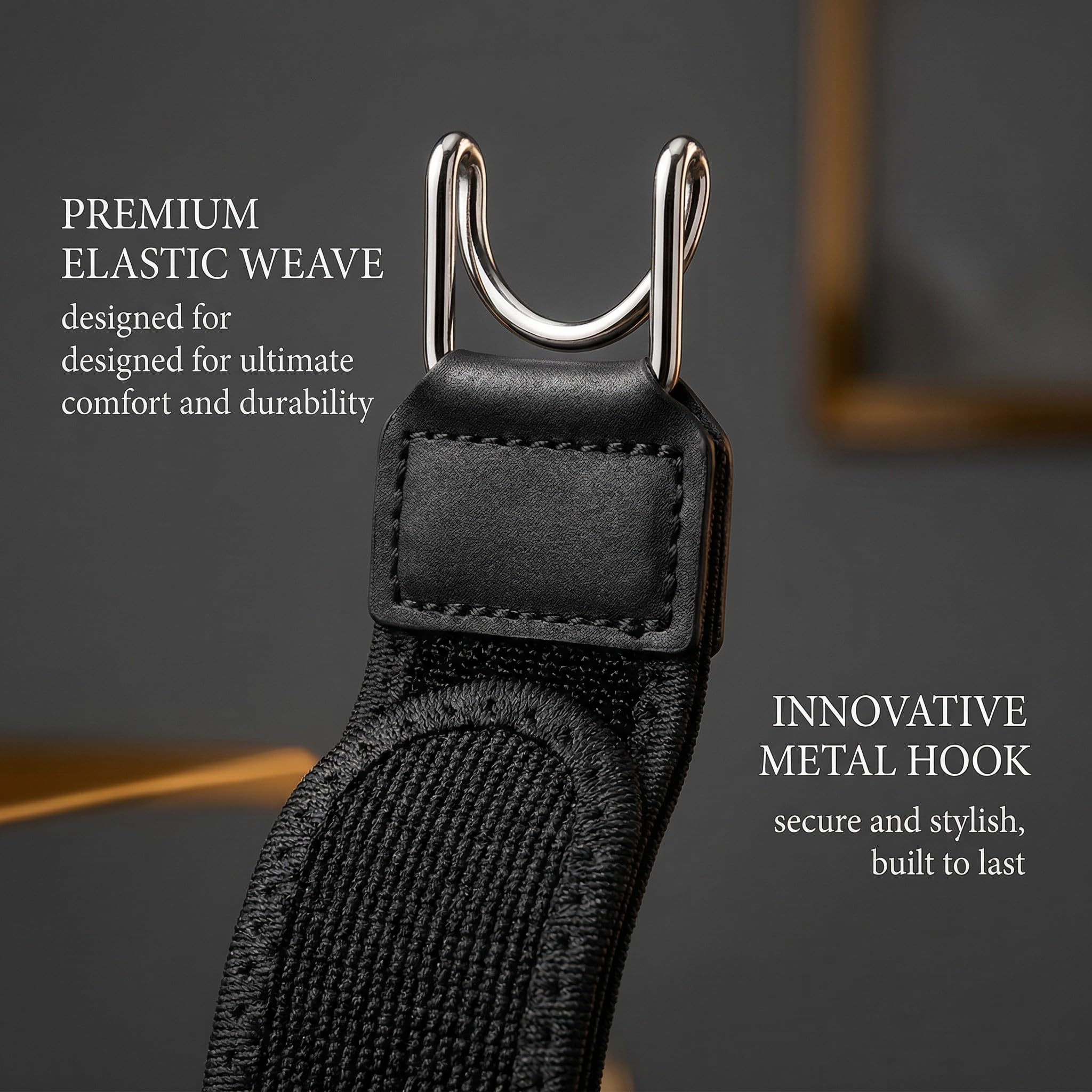 Set of 2 Belt without Buckle, Men's Elastic Belt, for Jeans, Leisure Trousers & Outings, Unisex - 2