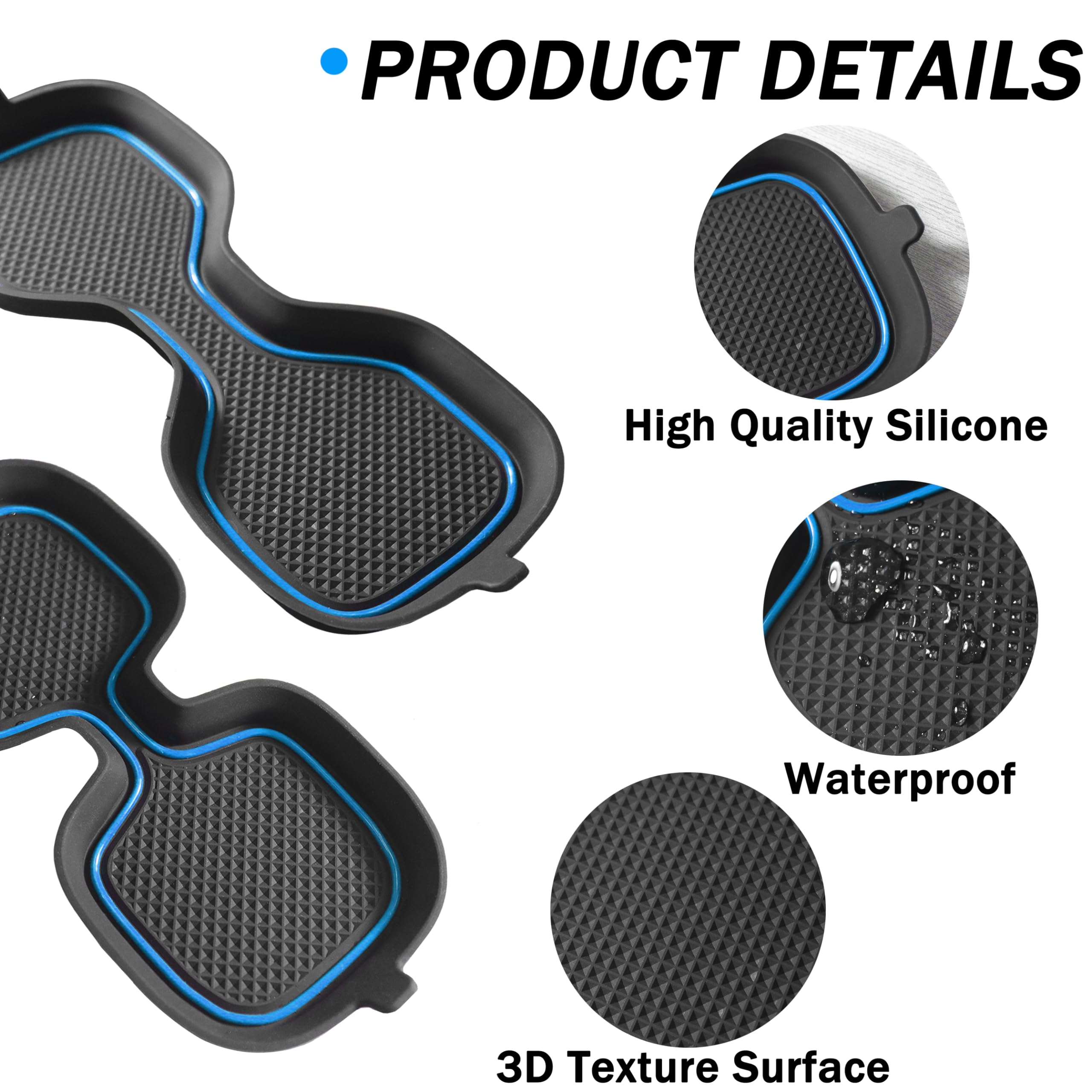 SENSHINE Cup Holder Inserts Liner for CRV Accessories 2023 2024 2025 Anti-Dust Center Console Cup Holder Protector Mats Interior Decoration Pad for CRV 2Pcs (Blue)