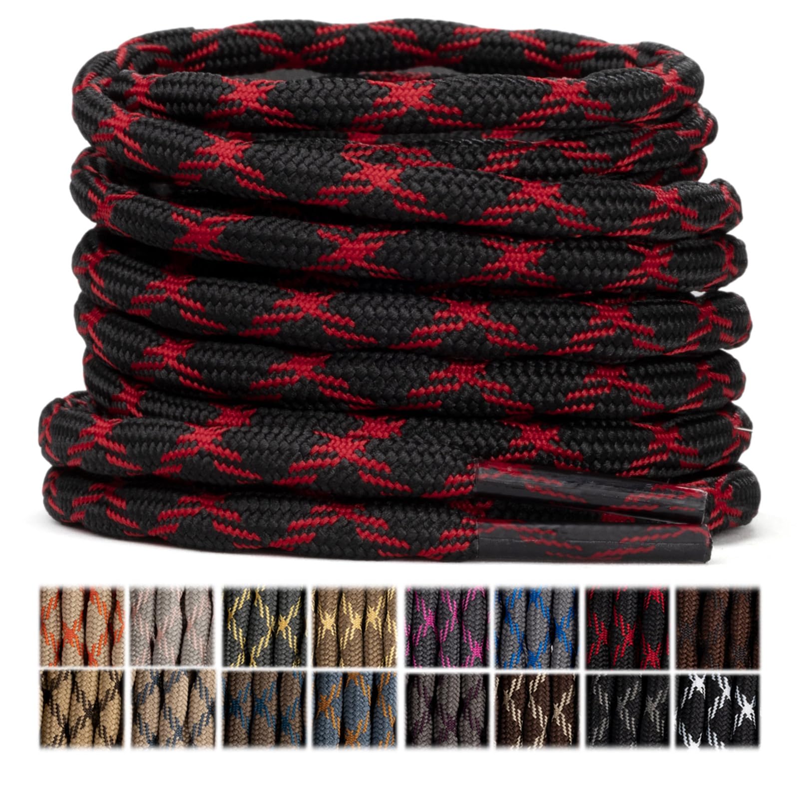 Stepace 2 Pares Cordones Redondos 4,5mm para Botas de Senderismo, Montaña y Trabajo, Cordones de Nylon Resistentes para Trekking — view 29